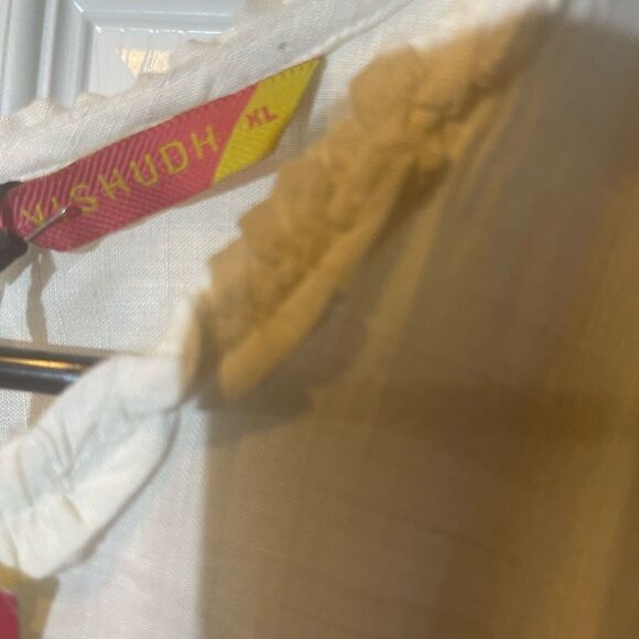 NWT VISHUDH Rayon white maxi dress with floral print red ,green & navy blue SZXL - Picture 12 of 14